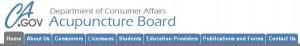 CA acupuncture board website